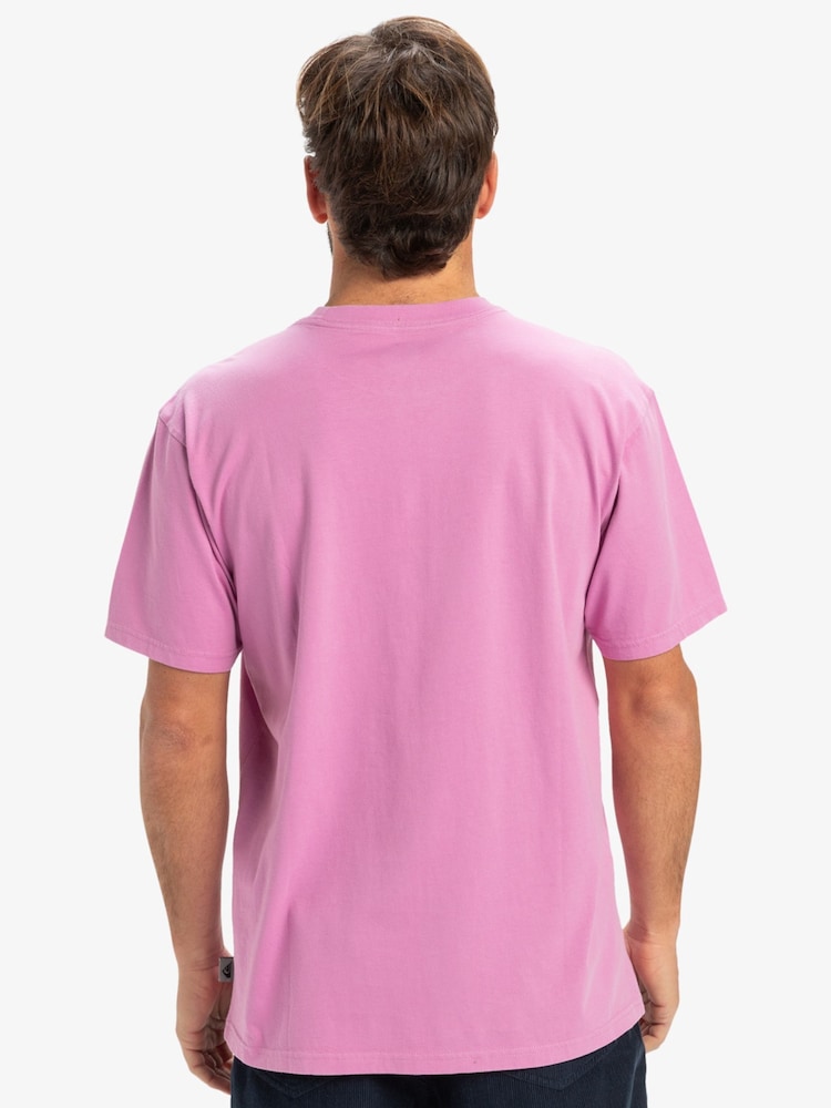 Quiksilver Pink Salt Water Short Sleeve Logo 100% Cotton T-Shirt - Image 2 of 7