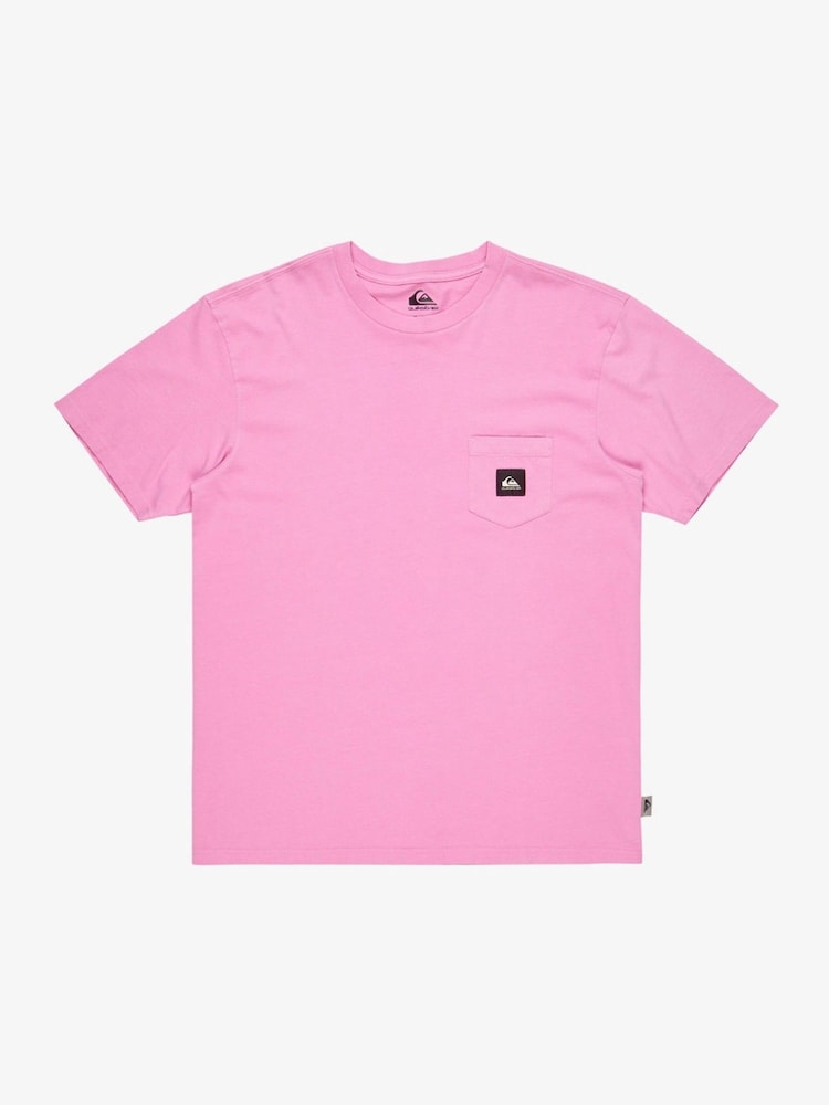 Quiksilver Pink Salt Water Short Sleeve Logo 100% Cotton T-Shirt - Image 6 of 7
