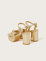 Monsoon Gold Metallic Twist Knot Sandals - Image 3 of 3