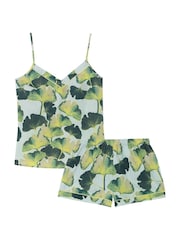 Their Nibs Green Thirties Palms Cotton Cami Short Pyjama Set - Image 4 of 4