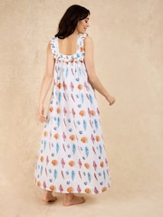 Their Nibs White Beachcomber Square Neck Frill Cotton Nightie - Image 3 of 4