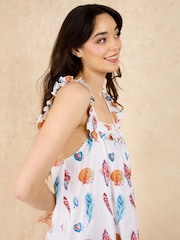 Their Nibs White Beachcomber Square Neck Frill Cotton Nightie - Image 4 of 4