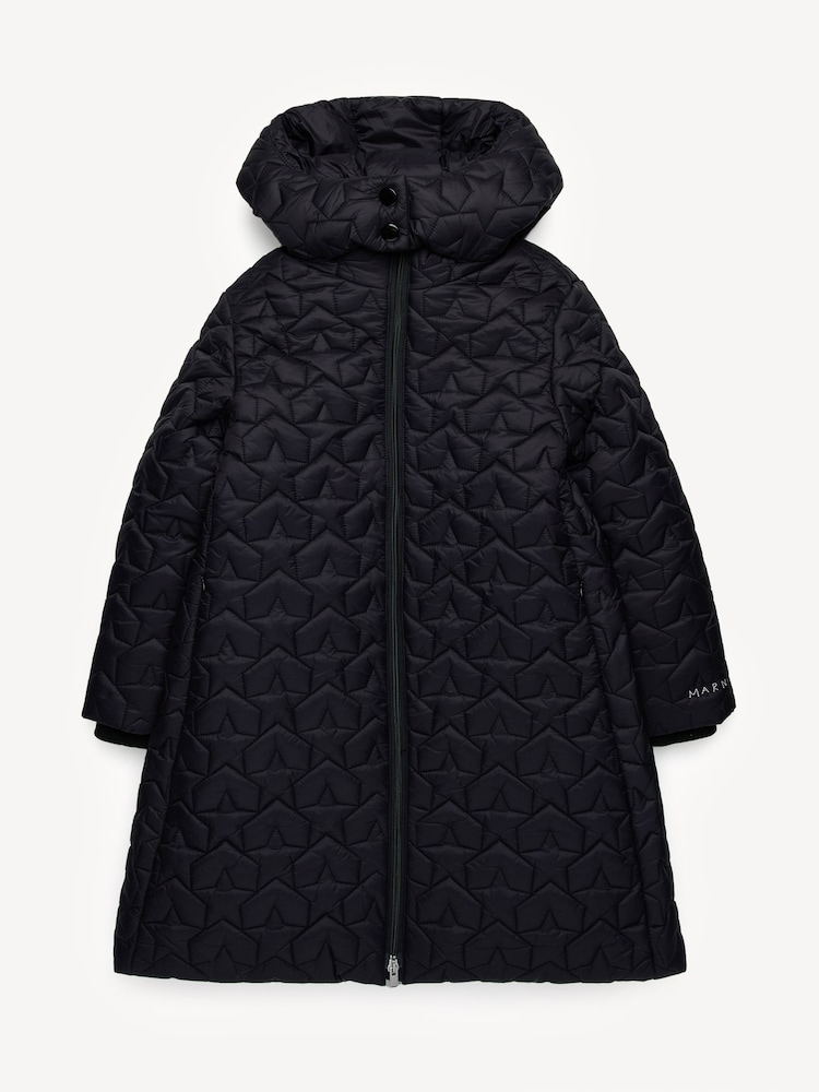 Marni Longline Hooded Puffer Black Coat - Image 1 of 5