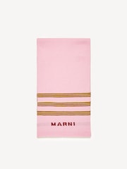 Marni Pink Stripe Logo Knitted Winter Scarf - Image 1 of 4