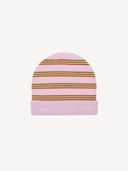 Marni Pink Stripe Logo Knitted Hat - Image 2 of 4