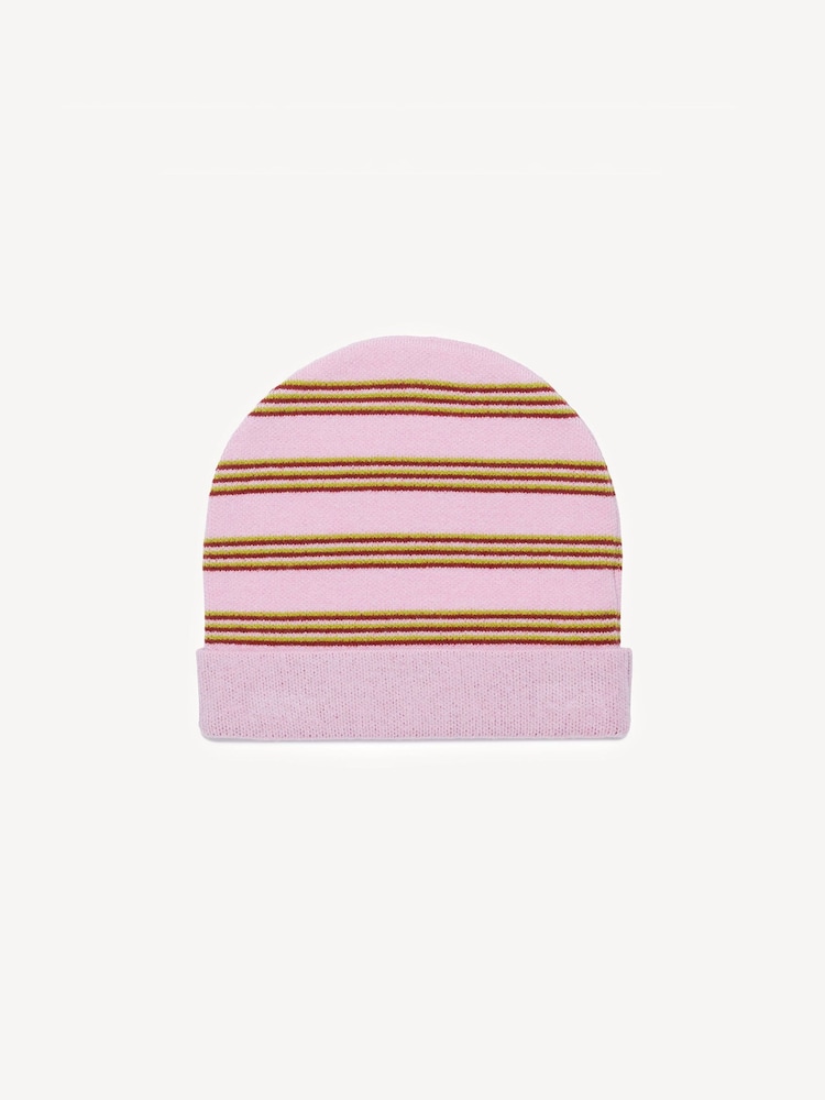 Marni Pink Stripe Logo Knitted Hat - Image 2 of 4 Marni Pink Stripe Logo Knitted Hat - Image 2 of 4