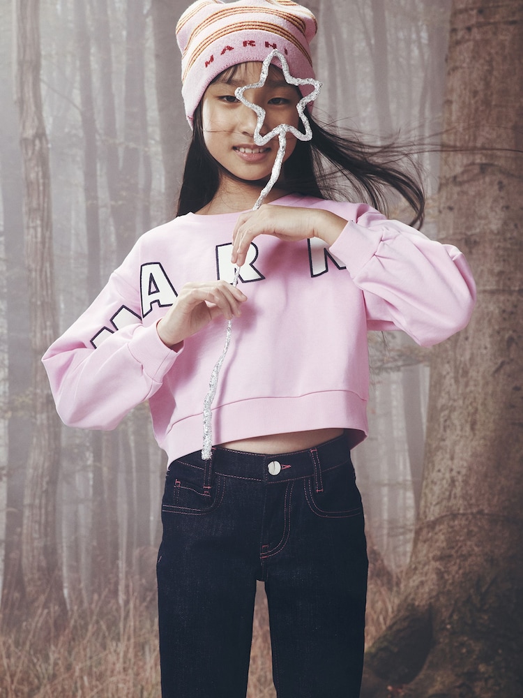 Marni Pink Stripe Logo Knitted Hat - Image 4 of 4