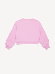 Marni Pink Logo Cropped Crew Neck Sweatshirt - Image 3 of 5