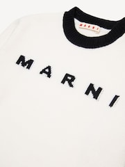 Marni Cream Logo Crew Neck Knitted Jumper - Image 3 of 4