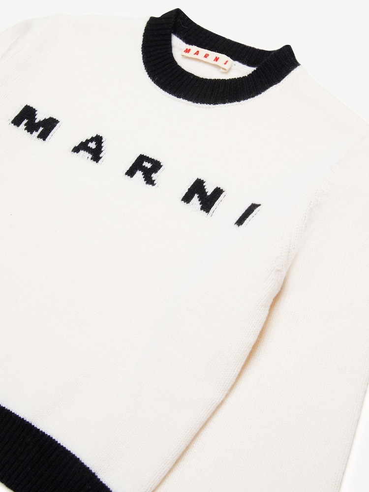 Marni Cream Logo Crew Neck Knitted Jumper - Image 4 of 4 Marni Cream Logo Crew Neck Knitted Jumper - Image 4 of 4