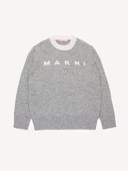 Marni Grey Logo Long Sleeve Knitted Jumper - Image 1 of 4