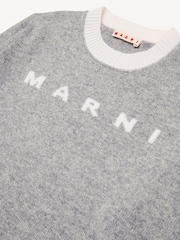 Marni Grey Logo Long Sleeve Knitted Jumper - Image 3 of 4