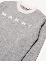 Marni Grey Logo Long Sleeve Knitted Jumper - Image 4 of 4
