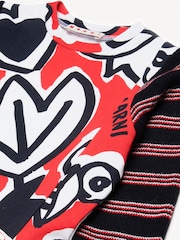 Marni Red Abstract Floral Print Long Sleeve Dress - Image 4 of 5