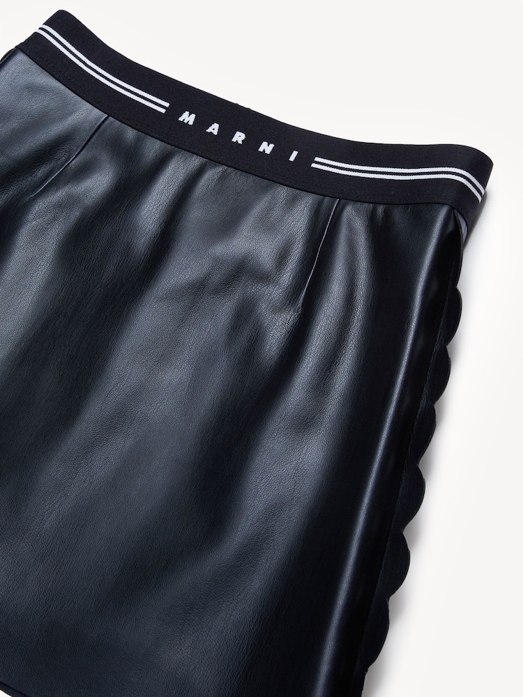 Marni Faux Leather Black Mini Skirt - Image 4 of 4