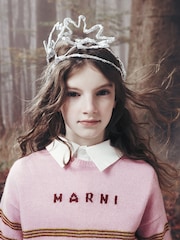 Marni Pink Stripe Long Sleeve Logo Knitted Jumper - Image 3 of 5