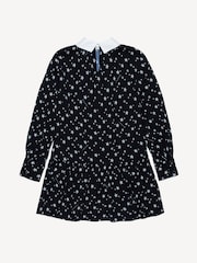 Marni Star Print Collar Detail Long Sleeve Black Dress - Image 2 of 4