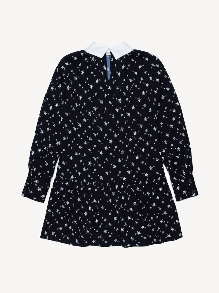 Marni Star Print Collar Detail Long Sleeve Black Dress - Image 2 of 4 Marni Star Print Collar Detail Long Sleeve Black Dress - Image 2 of 4