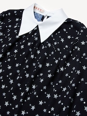 Marni Star Print Collar Detail Long Sleeve Black Dress - Image 3 of 4