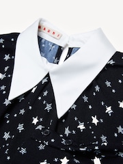 Marni Star Print Collar Detail Long Sleeve Black Dress - Image 4 of 4