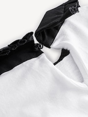 Marni Cropped Short Sleeve White T-Shirt With Collar Detail - Image 4 of 4