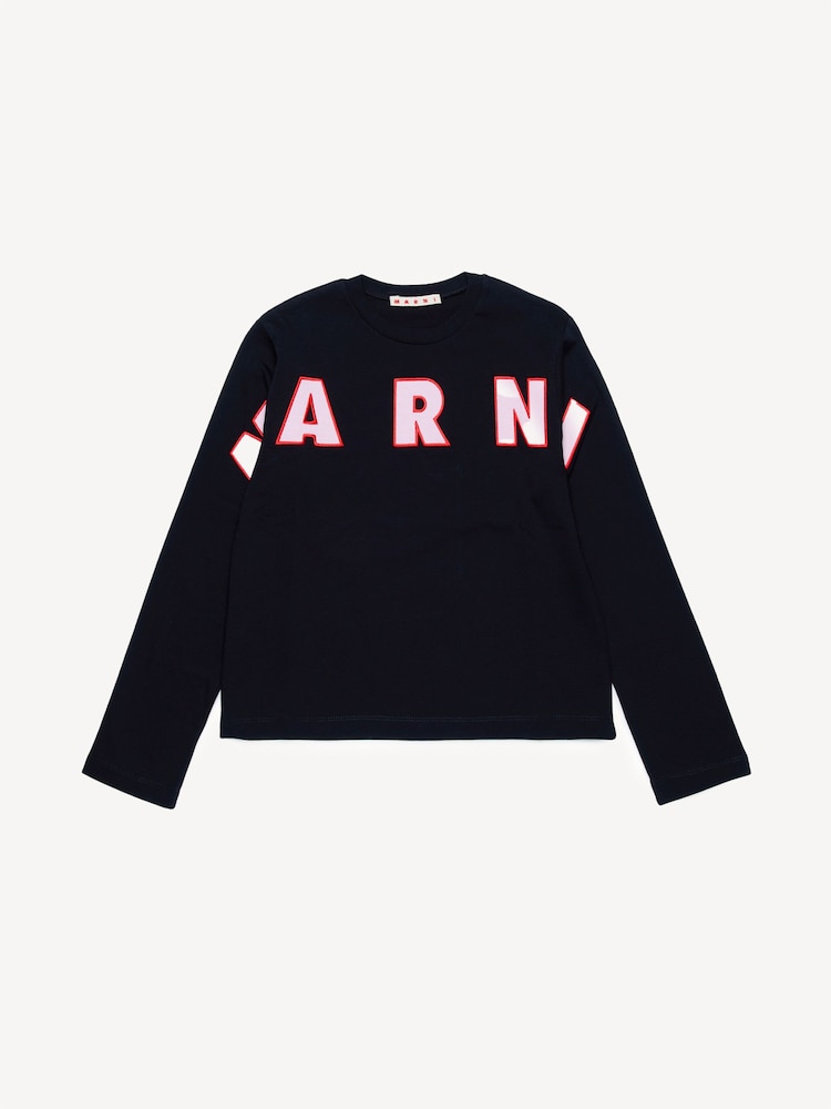 Marni Logo Long Sleeve T-Shirt - Image 1 of 3 Marni Logo Long Sleeve T-Shirt - Image 1 of 3