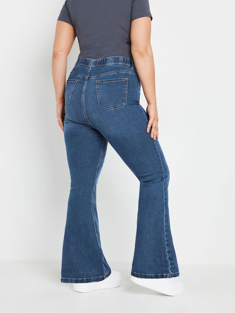 Yours Curve Blue Isla Bootcut Jeans - Image 2 of 4 Yours Curve Blue Isla Bootcut Jeans - Image 2 of 4