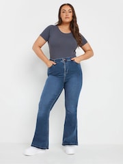 Yours Curve Blue Isla Bootcut Jeans - Image 3 of 4