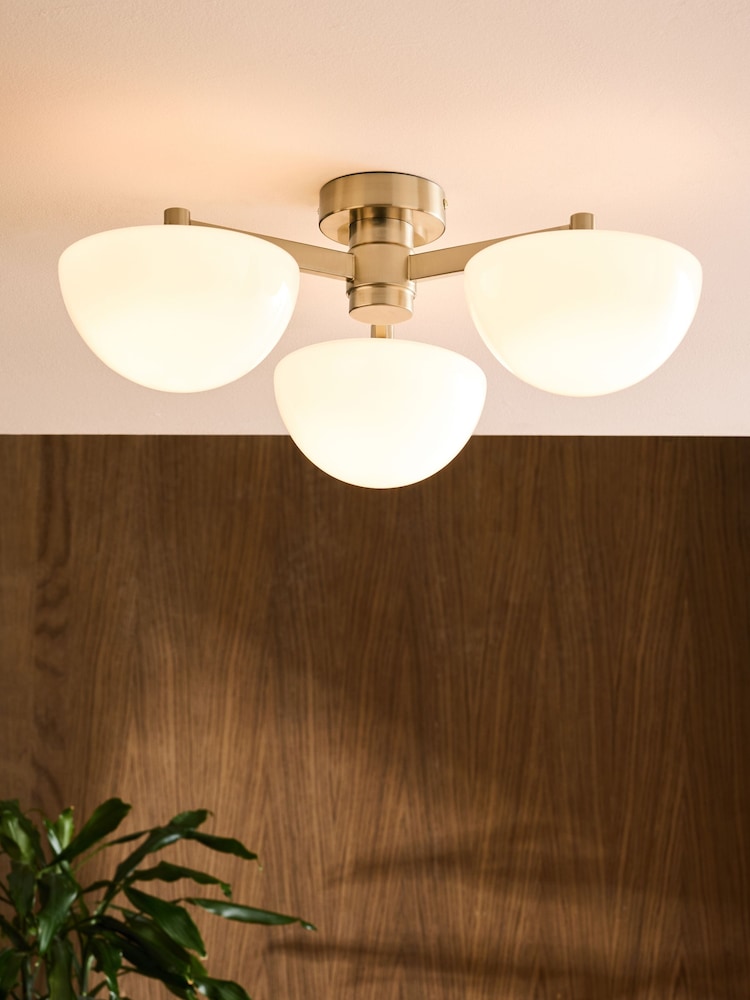 Brass Lambeth 3 Light Flush Fitting - Image 1 of 4