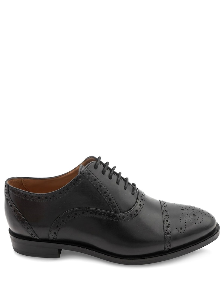 Jones Bootmaker Black Wide Fit Maynard Leather Oxford Brogues - Image 2 of 6 Jones Bootmaker Black Wide Fit Maynard Leather Oxford Brogues - Image 2 of 6