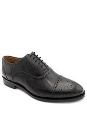 Jones Bootmaker Black Wide Fit Maynard Leather Oxford Brogues - Image 3 of 6