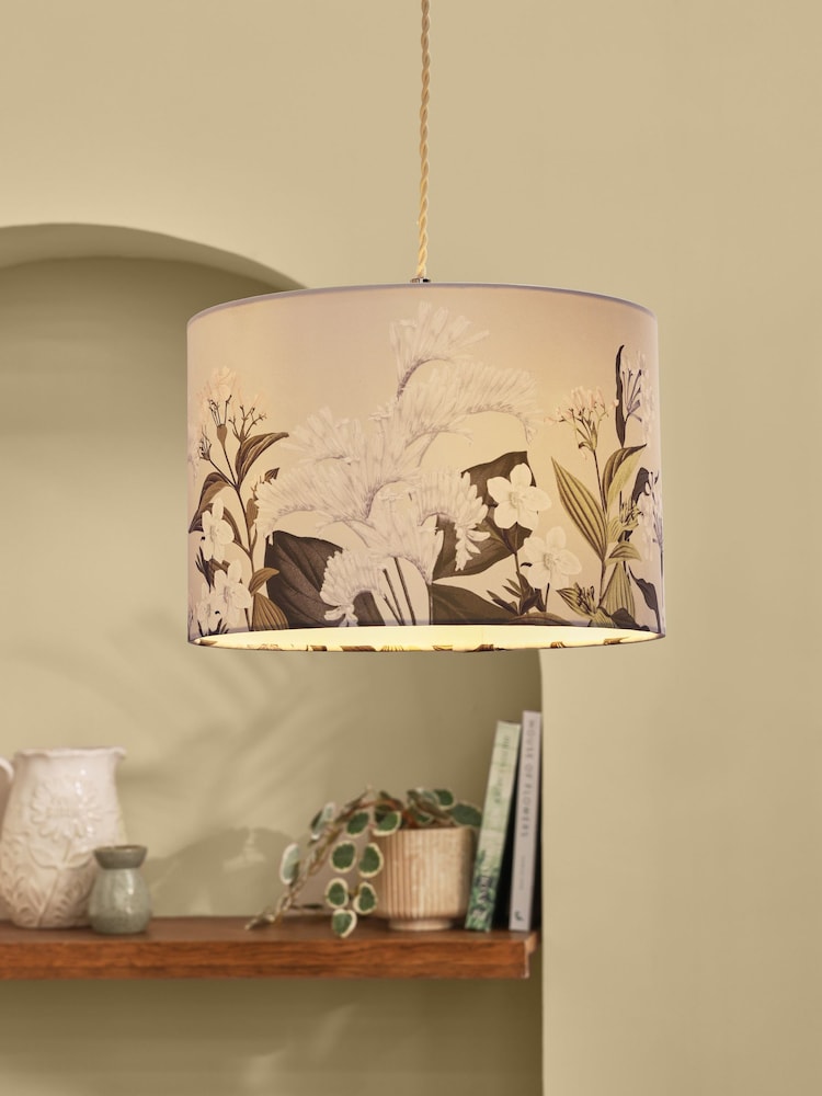 Multi Floral Print Easy Fit Ceiling Light - Image 1 of 5 Multi Floral Print Easy Fit Ceiling Light - Image 1 of 5