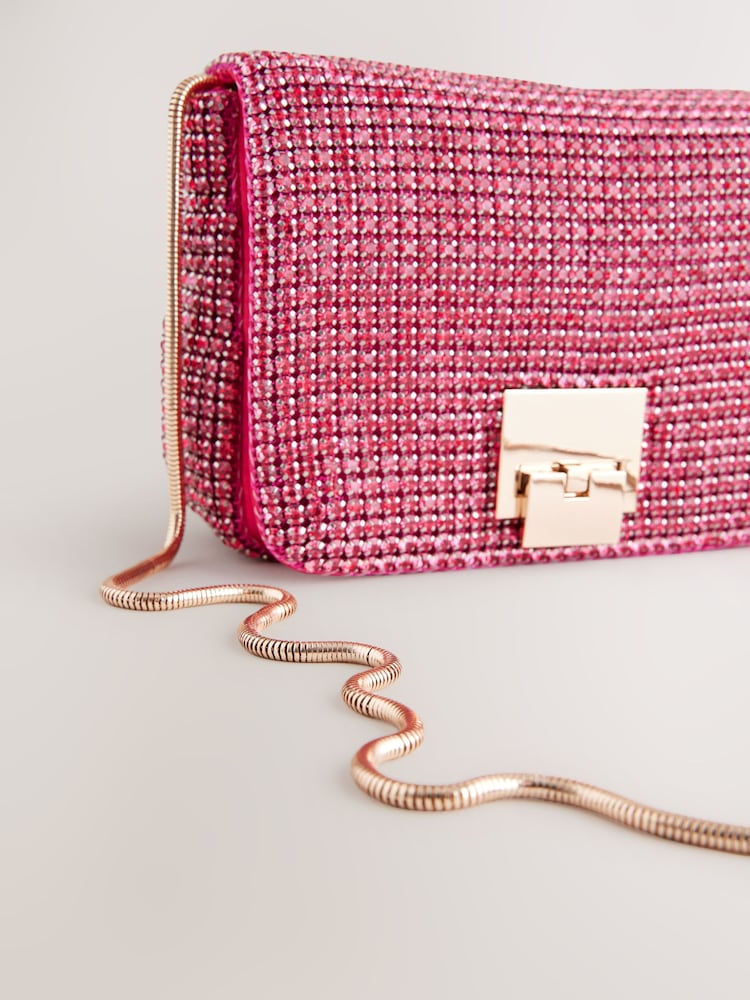 Rosa - Bolso bandolera pequeño con brillos - Imagen 2 de 5 Rosa - Bolso bandolera pequeño con brillos - Imagen 2 de 5