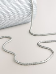 Plateado - Bolso clutch barrel brillante - Imagen 6 de 8