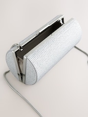 Plateado - Bolso clutch barrel brillante - Imagen 8 de 8