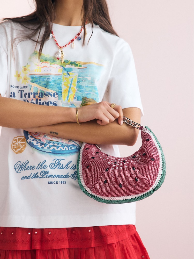 Red Sequin Fruit Shoulder Bag - Image 4 of 10