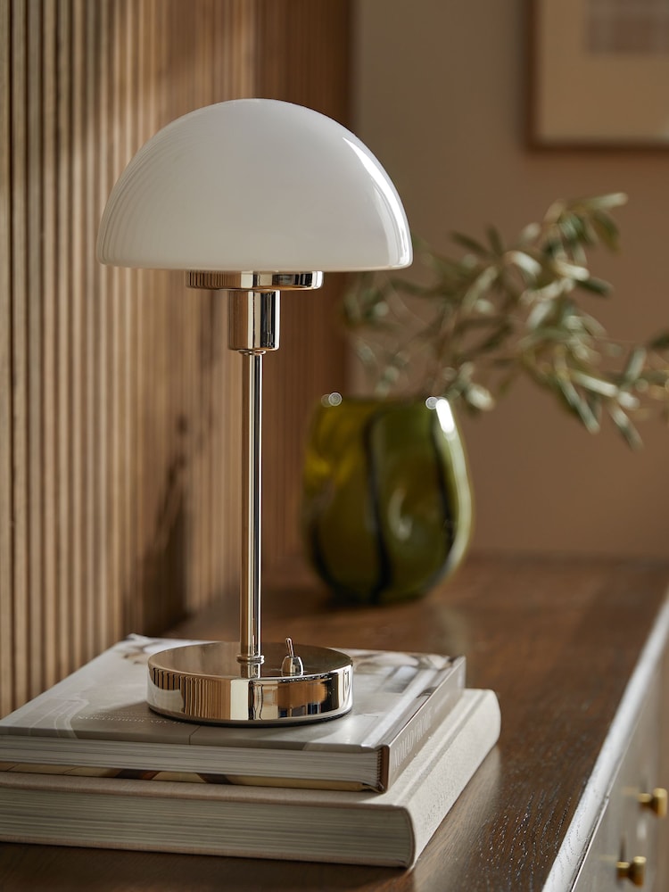 Chrome Lambeth Rechargeable Wireless Table Lamp - Image 2 of 9