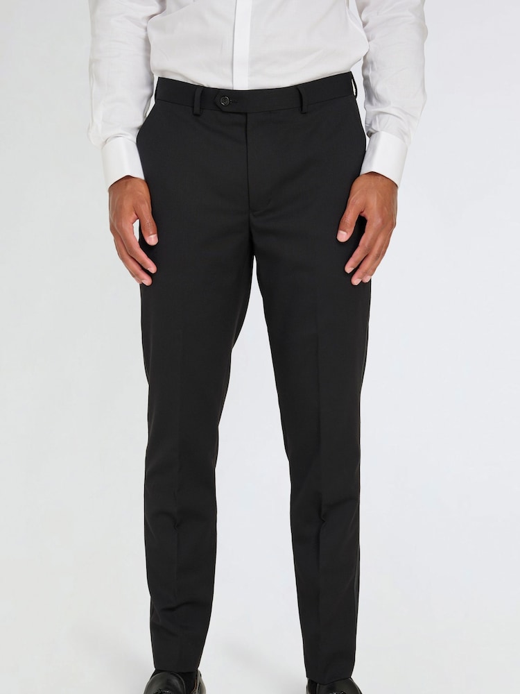 Harry Brown Black Leo Tuxedo Dinner Trousers with Satin Stripe Detail - Image 1 of 13