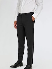 Harry Brown Black Leo Tuxedo Dinner Trousers with Satin Stripe Detail - Image 3 of 13