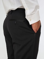 Harry Brown Black Leo Tuxedo Dinner Trousers with Satin Stripe Detail - Image 8 of 13