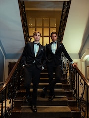 Harry Brown Black Leo Tuxedo Dinner Trousers with Satin Stripe Detail - Image 9 of 13