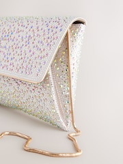 Silber - Clutch-Tasche mit abnehmbarer Umhängekette - Bild 10 von 10