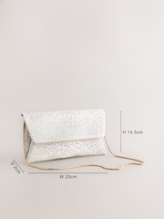 Silber - Clutch-Tasche mit abnehmbarer Umhängekette - Bild 4 von 10