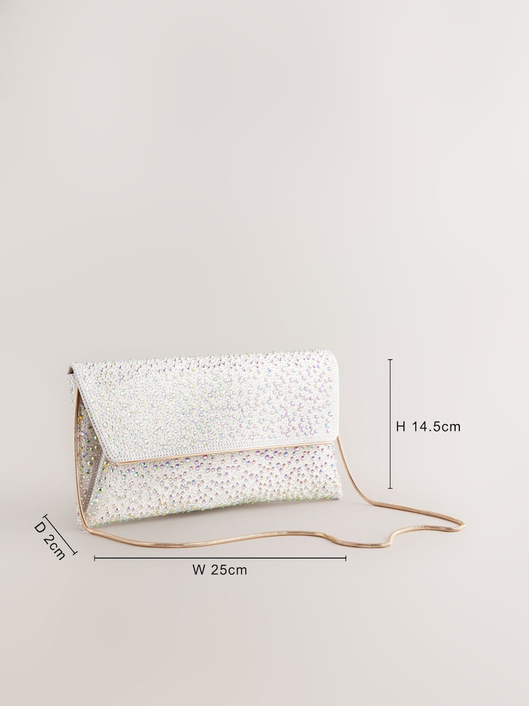 כסף - Clutch Bag with Detachable Chain - Image 4 of 10