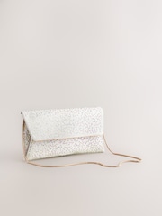 Silber - Clutch-Tasche mit abnehmbarer Umhängekette - Bild 6 von 10