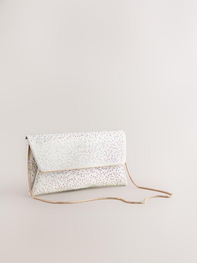 כסף - Clutch Bag with Detachable Chain - Image 6 of 10