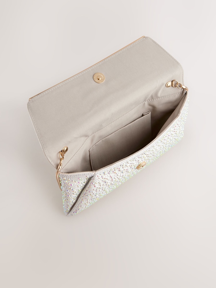 כסף - Clutch Bag with Detachable Chain - Image 7 of 10