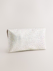 Silber - Clutch-Tasche mit abnehmbarer Umhängekette - Bild 8 von 10