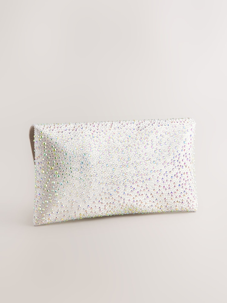 כסף - Clutch Bag with Detachable Chain - Image 8 of 10