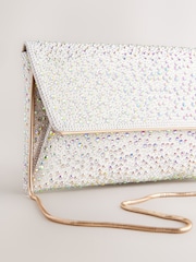 Silber - Clutch-Tasche mit abnehmbarer Umhängekette - Bild 9 von 10